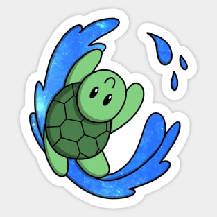 Turtle's Sparkly Wave Sticker